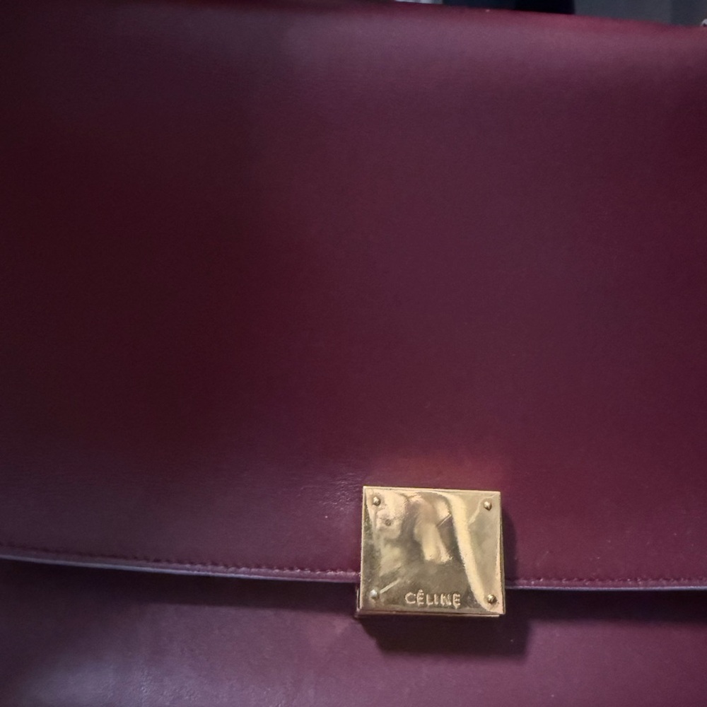 Celine Elegant Burgundy and Light Blue Handbag - Picture 2 of 4